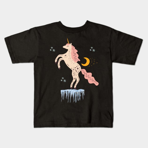 Christmas Evil Unicorn Kids T-Shirt by Totalove